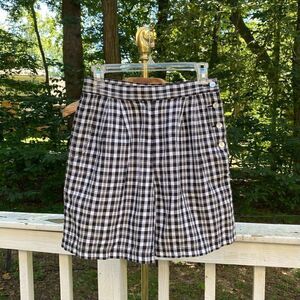 Vintage 90s Talbots Black Plaid High Waist Linen Shorts